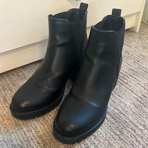 MIA Black Leather Boots, Size 8